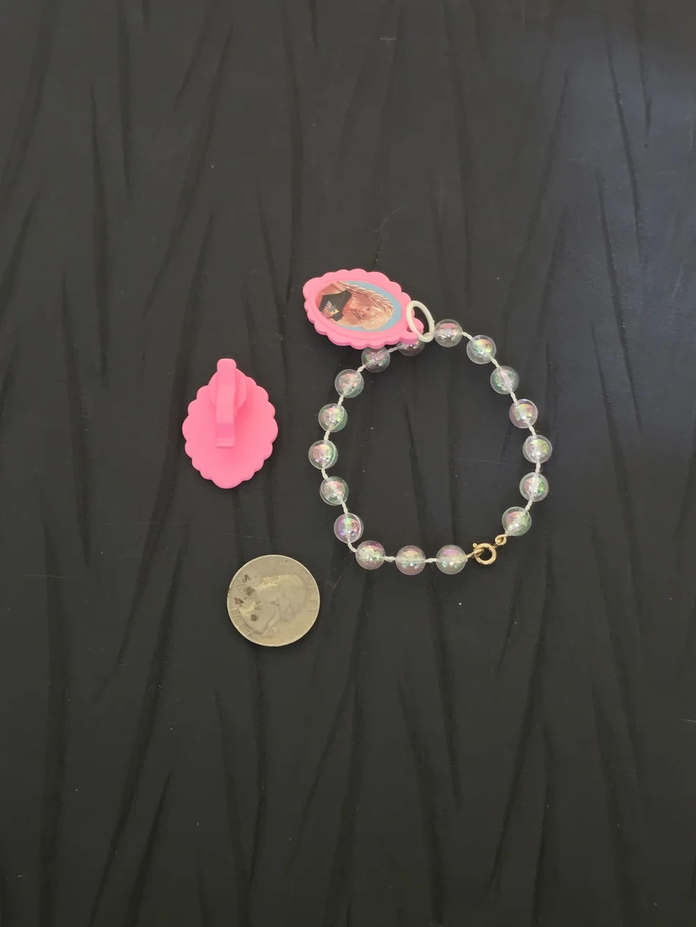 Mattel Pink Barbie Charm Beaded Bracelet and Charms. (McDonalds)